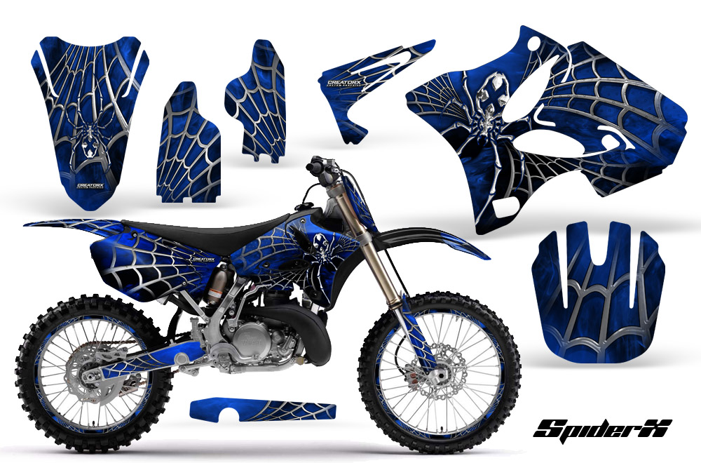 Yamaha YZ125-YZ250 02-12 Graphics Kit SpiderX Blue BB NP Rims